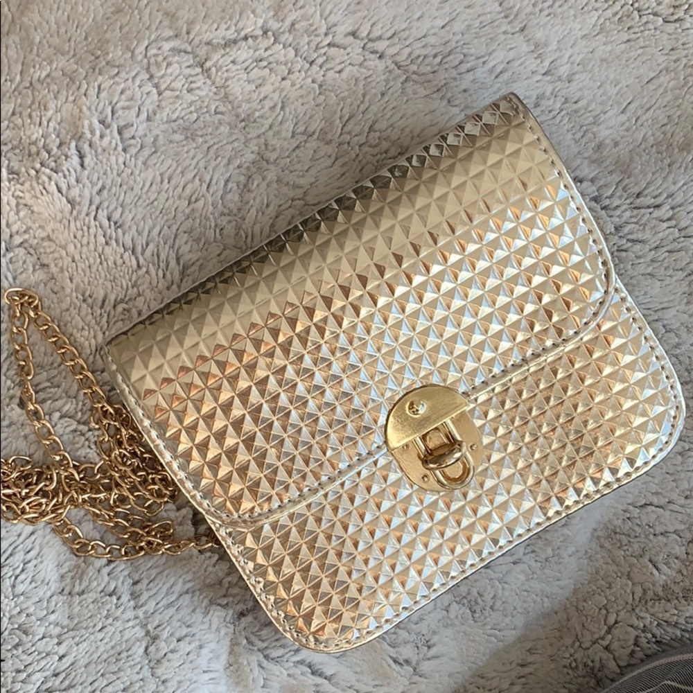 Gold crossbody purse